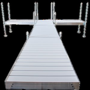 24’ T-Shaped Boat Dock System with Aluminum Frame and Aluminum Decking