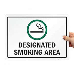 SmartSign “Designated Smoking Area” Sign | 10" x 14" Plastic