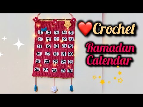 ᥫ᭡ How to Crochet Ramadan Calendar 🌙 | Beautiful Wall Hanging | detail tutorial