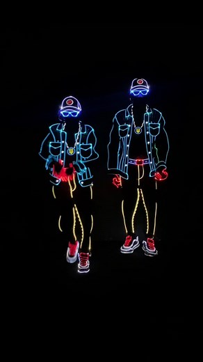 BTS Dance Performance with Neon Lights