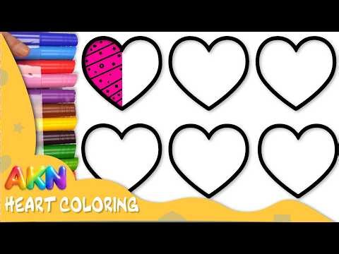 Heart Marker Rainbow Coloring | Akn Kids House