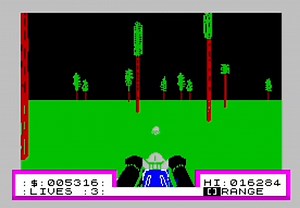 Fordy embraced his role as a motorcycle-riding mercenary on the look-out for a new personal best score on Deathchse for the ZX Spectrum computer. Battling two enemy motorcycle riders racing through an 8-bit forest, Fordy trained his forward-firing guns on his quarry and made it to Sector 4 with a final score of 23,259 points to claim second place on the TG leaderboard. #zxspectrum | Twin Galaxies | Facebook