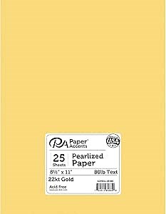 Accent Design Paper Accents ADPaperPearlized851122ktGold Paper Pearlized 8.5x11 80# 22kt Gold
