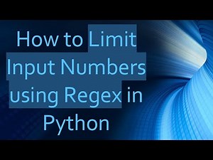How to Limit Input Numbers using Regex in Python
