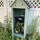 Hanover Outdoor Storage Shed with Shelf and Lock, 8.7 cu. ft. Capacity, Vertical Wood Shed for Tools, Equipment, Garden Supplies, Modern and Sturdy Outdoor Storage Cabinet for Backyard, Patio, or Lawn