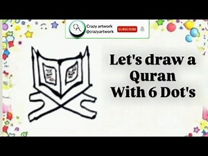 How to draw a Quran📖 in easy way|| Easy drawing ✏️with 6 Dot's #holyquran #howtodraw #drawing