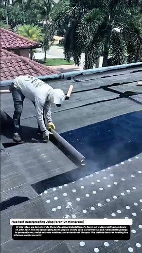 Flat Roof Waterproofing Using Torch-On Membrane | Professional Roofing Technology.