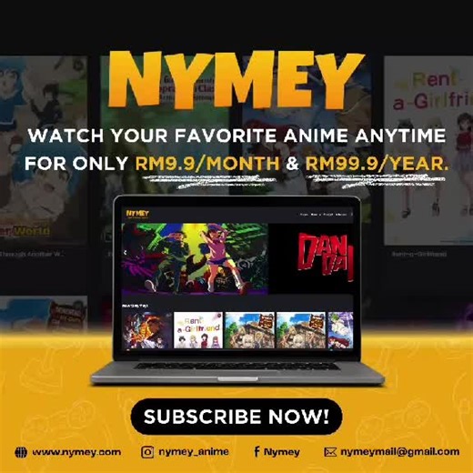 🔥 Anime Fans, This One’s for You! 🔥 Looking for the ultimate anime streaming experience? Look no further! Nymey.com brings you the best anime, anytime, anywhere! 📺 Subscribe now and enjoy unlimited anime streaming at: 💰 RM9.90/month OR RM99.90/year (That’s like getting 2 months FREE!) ✅ HD Streaming ✅ Massive Anime Library ✅ No Ads, Just Pure Anime Bliss! Don't miss out—join the Nymey family today! 👉 Sign up now at Nymey.com #Nymey #AnimeStreaming #WatchAnime #SubscribeNow