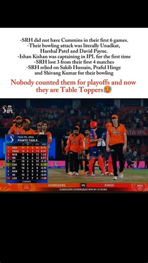 Unreal Comeback by SRH 🤫📈