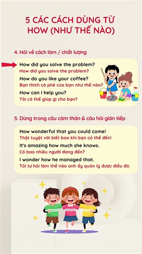 Các dùng từ How (thế nào) trong tiếng Anh