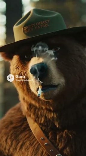 Smoky the bear got tired of warning us ⚠️ ‼️ #funnyshorts #forestguard #smokey