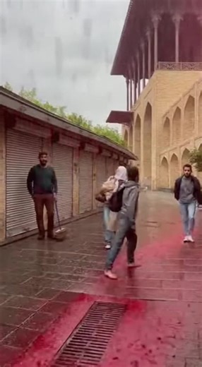 A rare natural phenomenon in Iran where heavy rain mixed with iron-rich soil turned the land and water red, creating dramatic but natural visuals. #Iran #RedRain #Natural Phenomenon #WeatherEvent #NatureNews