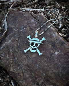 Straw Pirate Pendant Necklace, One Anime Sterling Silver Piece Luffy Jewelry - Etsy