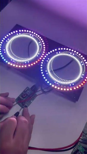 Custom-designed car lights with RGB lighting, including brake, turn signals, and DRL.