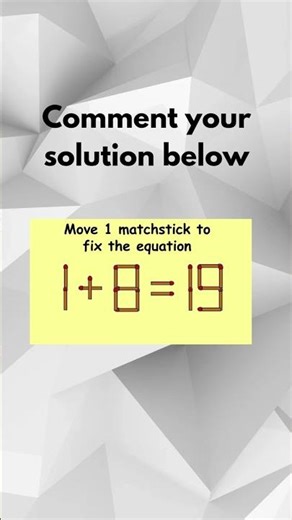 Matchstick Puzzle 9 #MatchstickPuzzle #BrainTeaser #Puzzle #MindGames #maths #shorts #CanYouSolve