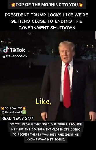 PRESIDENT TRUMP ON THE GOVERNMENT REOPENING SOON. #FYP #MAGA
