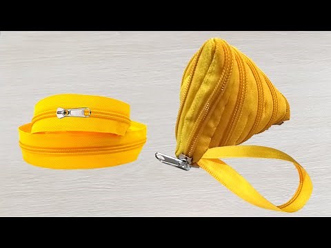 Como hacer Monedero triangular con un cierre