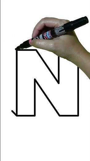 HOW TO DRAW 3D LETTER N