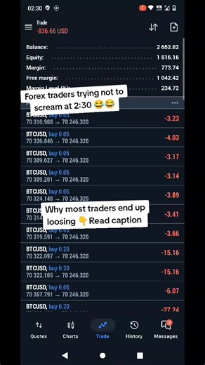 Why most traders end up blowing their accounts is not due to lack skills, 1.Overtrading-always finding yourself layering trades once FoMo hits 2.Lack of proper risk management -always in a rush to be successful after one or two winning trade and they forget their own rules. 3.Online pressure -dont allow yourself to be manipulated by people you see making huge profits on social media #forextrading #forex #trading #forexlifestyle📊📉📈💴💵💷💸betheceoofyourlife #kenyantiktok🇰🇪