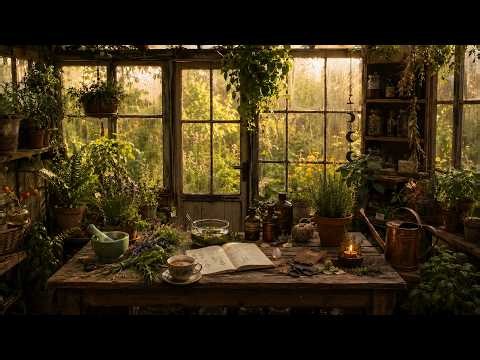 High Summer Greenhouse 🌿 Green Witch Ambience at Moonwillow Cottage | 4 Hours