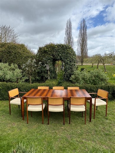 Mid Century Modern Danish Rosewood Dining Table and Eight Rosewood Chairs by Niels Otto Moller 1960 - Etsy
