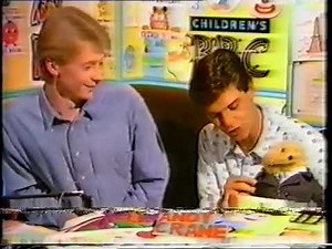 BBC Childrens continuity -Philip Schofield joining Andy Crane in the Broom cupboard 1987