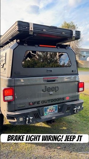 How To Easily Wire In A Third Brake Light For A Truck Topper! Jeep Gladiator EcoDiesel #shorts