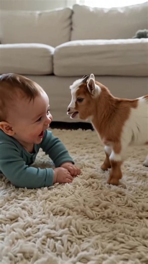 Mini Goat Pygmy in Baby Outfit: Cute Moments with Screaming Goat