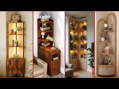 Corner shelf design ideas for drawing room//Modern corner rack design 