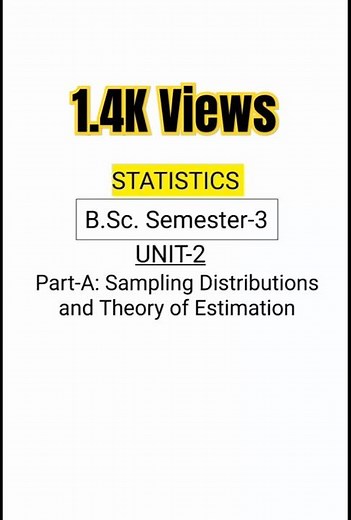 Sampling Distributions |B.Sc. Semester -3| Unit-2|Full video with notes on channel|#statistics#notes