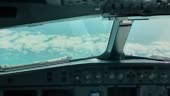 Pilot´s view of an airliner cockpit, Airbus A330 on a long-haul flight
