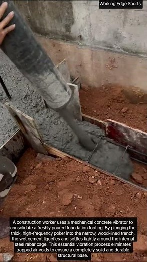 ⚙️🔊 Footing Construction: Power Tool Eliminates Air Voids From Trench Concrete