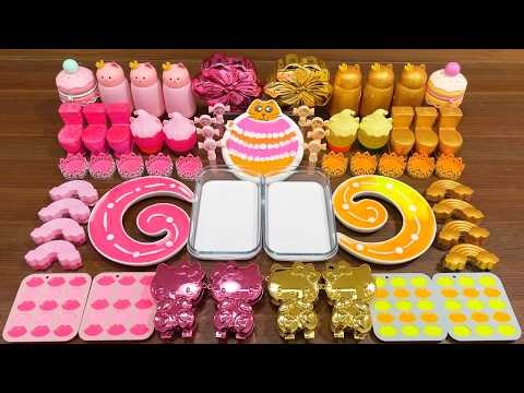 Relaxing slime mixing – blending random clay and floam into glossy