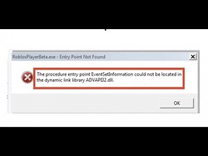 Roblox Advapi32.dll Error | RobloxPlayerBeta.exe–Entry Point not found | Roblox Advapi32.dll Missing