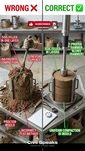 Wrong vs Correct Proctor Test Method ⚠️ | Soil Compaction Mistakes #civilengineering