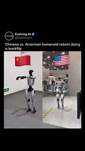 👀 Both Chinese and US humanoid robots land a backflip. Who wins? 🤔💬 | Evolving AI