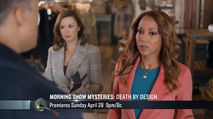 Sleuthers, feast your eyes on this sneak peek at “Morning Show Mysteries: Death By Design,” the newest movie in this gripping Signature Mystery Series. | Hallmark Mystery