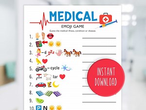 Medical Emoji Game - Disease Emoji Game - Healthcare Emoji Game - Nursing Emoji Game - Medical Game - Printable Game - Nurses Week Activity - Etsy