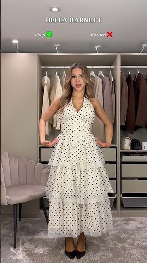 White halter mini dress, with crystal-trimmed straps and a button-front