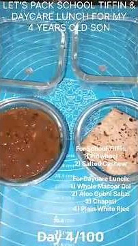 Day 4/100: What I Pack in My 4-Year-Old's School Tiffin & Daycare Lunch | Indian Meal Ideas