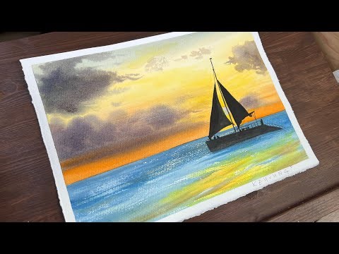 쉬운 수채화 바다 그리기/ watercolor painting