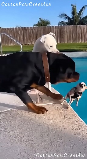 Poolside Love Interrupted — Chihuahua Goes for a Swim 🐶💦🐕‍🦺💞🤣 🎬 100% AI-generated video. Original story created for fun and family entertainment. All scenes are fictional. 🚫 No reuploads. #AIvideo #AIfunny #AIanimals #AIfamily #DigitalArt #AIreel #AImagic | Cotton Paw Creation