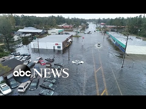 View of the damage from Hurricane Florence from above