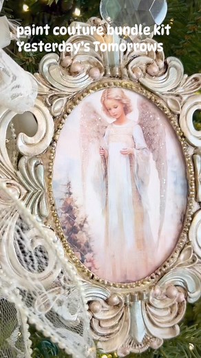 Vintage inspired Angel DIY Paint Couture Paint. Full tutorial can be found here https://youtu.be/sFCJVsqISFM?si=Czo72q0BDuIpe-DD. #allpaintproducts #paintcouturepaint #yesterdaystomorrows #vintagestyle | Yesterday's Tomorrows