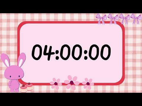4 Hours 🎀 Cute Pink Bunny Study Timer | Cozy Aesthetic Focus & Pomodoro ⏰🐰
