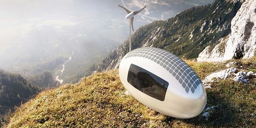 This egg-shaped pod is made for high-tech living off the grid