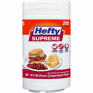 Hefty Supreme 3-Compartment Foam Plates, 10 1/4", 200 ct. - Samsclub.com