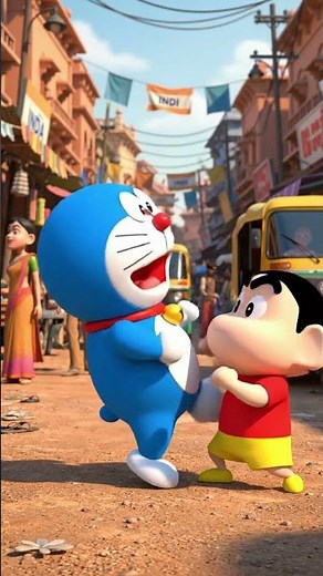 shin chan vs Doraemon fight video