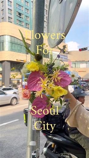 매장앞 전봇대 꽃꽂이💞 풍성한 한가위되세요🤍 #꼬모플라워 #성동구꽃집 #서울꽃배송
