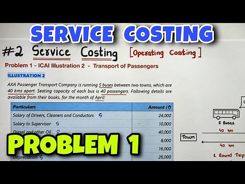 #2 Service or Operating Costing - Problem 1 - ICAI Illustration 2 - By Saheb Academy